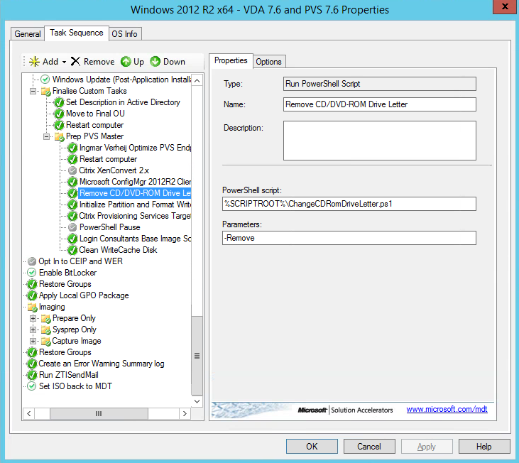 MDT Task Sequence-Remove-CDRom-Drive-Letter