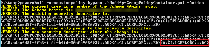 Group-Policy-Container DefaultSecurityDescriptor - After Change