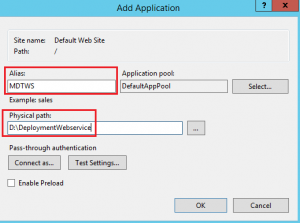 Add MDTWS IIS Application