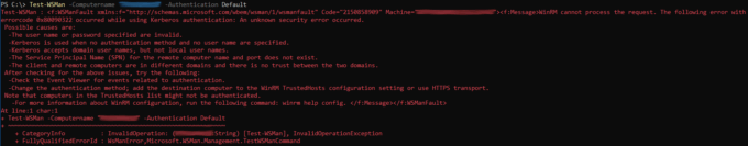 Test-WSMan Auth Default Sick Machine